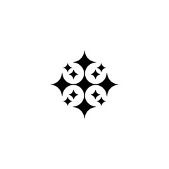 Geometric Starburst Pattern on White, Minimalist Design Element