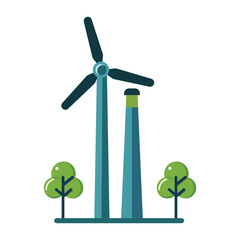 Adobe Illustrator Artwork..A clean and modern vector icon of a wind turbine. This symbol represents renewable energy, sustainability, and clean power. 