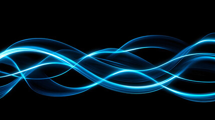 Fototapeta premium Luminous blue lines speed. Neon color glowing lines background, high-speed light trails effect. Futuristic dynamic motion technology