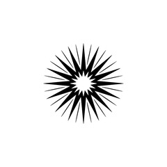 Obraz premium Geometric Burst Emblem in Black and White, Modern Minimalist Design