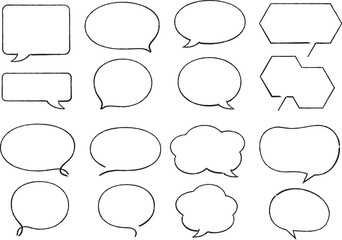 吹き出し　鉛筆的なナチュラルな線