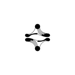 Abstract Molecular Design, Black & White Logo, Modern Graphic for Technology, Science