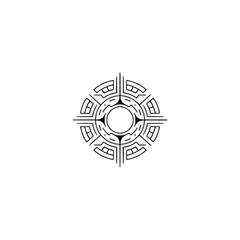 Minimalist Geometric Emblem: Circle, Lines, Symmetry, Abstract Design