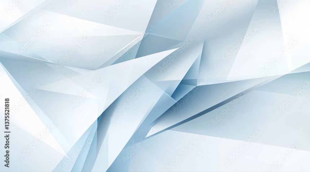 Poster a white background with blue shapes. the shapes are jagged and angular. the image has a modern and a