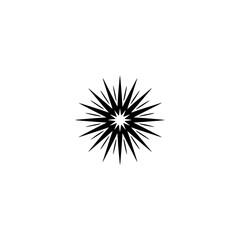 Fototapeta premium Black Starburst on White Background - Minimalist Vector Illustration