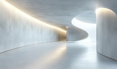 Modern, light-filled, concrete tunnel