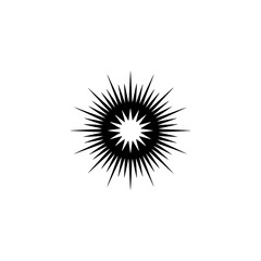 Obraz premium Geometric Starburst Design: Black & White Minimalist Logo, Concept Art