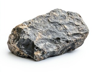 Obraz premium A Rock. Detailed Basalt Stone Texture Isolated on White Background