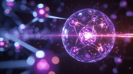 Obraz premium Exploring the Intricate Connections of Quantum Physics and Quantum Mechanics through Spheres and Networks