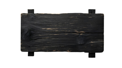 A dark wooden sign with visible wood grain and a black background for graphic design purposes