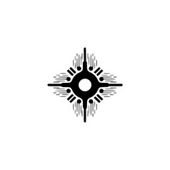 Minimalist Geometric Starburst Logo: Modern Black & White Design