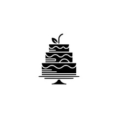Minimalist Tiered Cake Icon on Light Background, Celebration Concept
