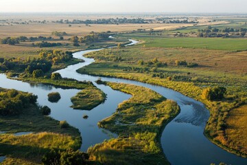 Aerial View of Stanislaus County: San Joaquin River National Wildlife Refuge