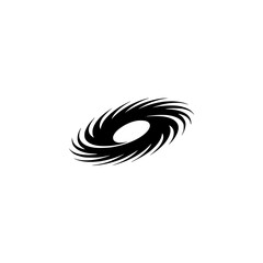Abstract Black Hole Swirl Icon on White Background