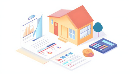 Obraz premium Real Estate concept, Agent to present the property .price for loan investment chart graph documents and calculating table payment to customer.