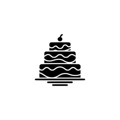 Minimalist Tiered Cake Icon - Wedding, Celebration, Dessert Illustration