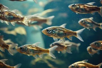 Fototapeta premium Angulas: Alive Fish in a Hatchery - An Epicure Delight