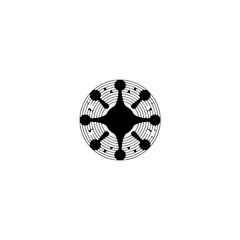 Abstract Geometric Starburst: Modern Black & White Graphic Element