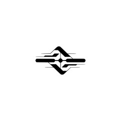 Minimalist Geometric Tech Logo: Abstract Symbol on White