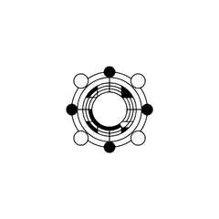Fototapeta premium Abstract Geometric Circle with Dots: Minimalist Design Element