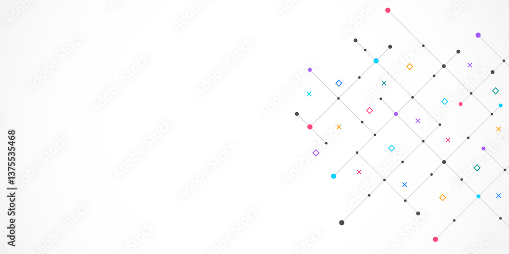 Fototapete Creative idea of modern design with abstract geometric background. Minimalistic texture with polygonal pattern