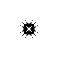 Obraz premium Black Starburst on White: Minimalist, Abstract Design Element