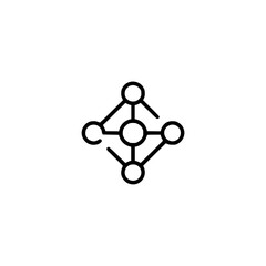 Minimalist Network Diagram Icon on Neutral Background