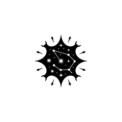 Celestial Constellation Symbol - Black & White Minimalist Design