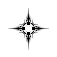 Abstract Geometric Starburst Ornament on White, Modern Graphic Design