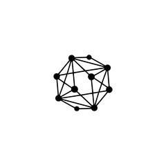 Abstract Geometric Network Structure on White Background