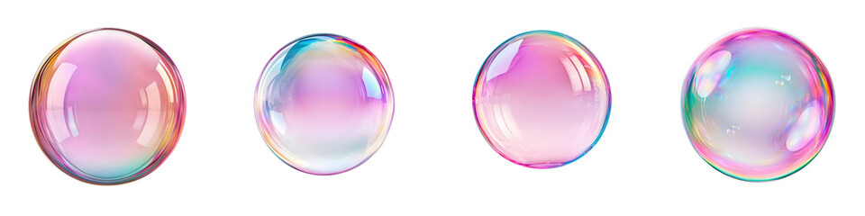 Iridescent bubbles in a rainbow of colors