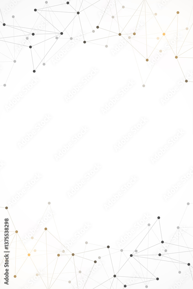 Fototapete Minimalistic design with connecting the dots and lines. Abstract geometric background of science and technology concept
