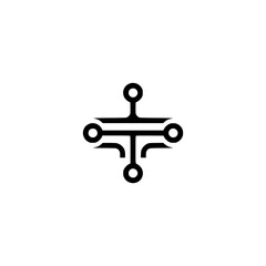 Minimalist Tech Logo: Circuit Board Design, Clean & Modern