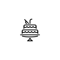 Minimalist Tiered Cake Icon, Celebration, Flat Vector Design