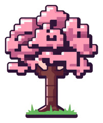 Fototapeta premium PNG Tree pixel purple plant art.