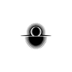 Abstract Sun Logo in Black and White: Geometric, Modern Design