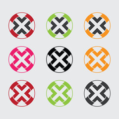 Obraz premium Goal x logo design icon collection set