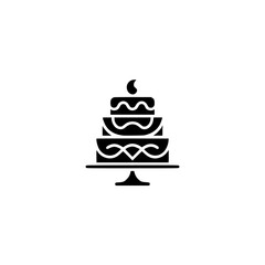 Minimalist Tiered Cake Icon - Celebration, Wedding, Party, Bakery