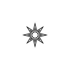Obraz premium Black & White Starburst Icon, Minimalist Design on White Background