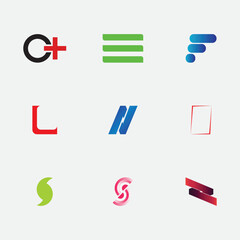 Letters Logo design set. letters logo design vector collection