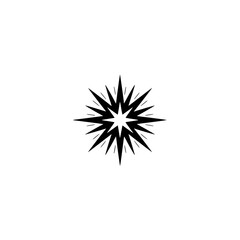 Fototapeta premium Geometric Star Burst Icon, Black & White, Minimalist Graphic Design