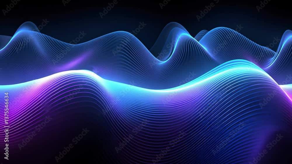 Poster abstract waveform: captivating visualization of digital waveforms, undulating in a mesmerizing displ