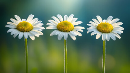 Fototapeta premium Bright daisies standing tall in serene background