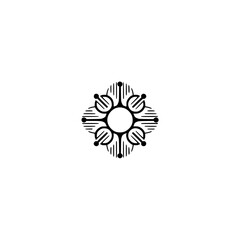 Minimalist Abstract Floral Logo Design in Black and White