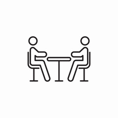 business meeting discussion table icon vector sign