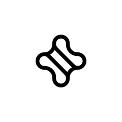 Obraz premium Abstract Black Geometric Shape on White Background - Modern Design Element