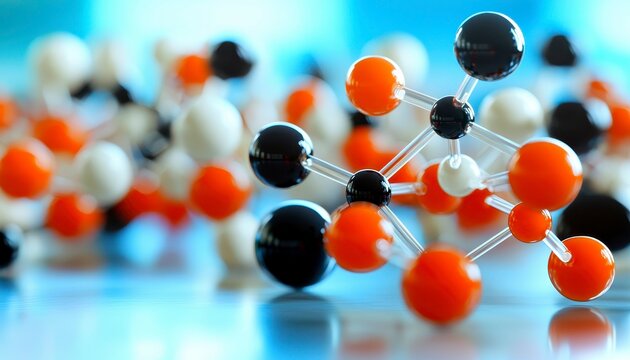 Stereochemistry 3D holographic models showcasing enantiomers diastereomers and geometric isomers precise spatial arrangements high detail in molecular bonds and angles. Spacecraft