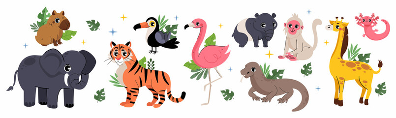 Exotic animals icons Collection