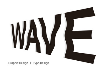 WAVE 텍스트에 물결과 리듬감이 느껴지는 생동감을 더한 타이포 디자인