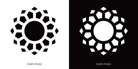태양 빛이 퍼져나가는 심볼 디자인